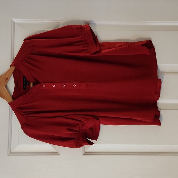 Banana Republic Red Silk Blouse Size S - Picture 4 of 13